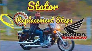 Replacing Motorcycle Stator Battery and Starting Issues Honda Shadow ( A Motorcycles Alternator )