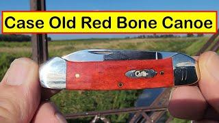 Case Canoe With Old Red Bone Inlays