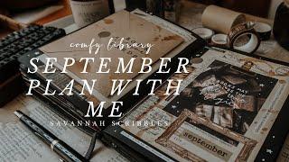 September 2024 Plan With Me I Comfy Bookish Theme I Black Page Bujo