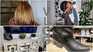 VLOG: GAVE MYSELF A SILK PRESS + NEW GOYARD BAG + TARGET RUN + HOMEGOODS ZARA  HAUL | FAL BOOTS