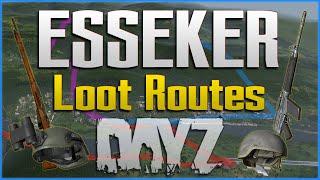 Esseker Loot Routes - A DayZ Guide Highlighting Military Bases and Important Locations