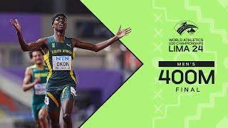 's Okon times it to perfection in the 400m final ️ | World Athletics U20 Championships Lima 2024