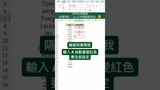 輸入文字自動變顏色 #Excel百科 #Excel教學 #條件格式