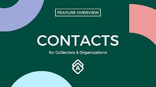 Using Contacts on Your Artwork Archive Collector Account