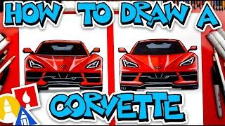 How To Draw A Corvette C8 2020 (Front View)