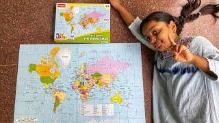 World map jigsaw puzzle unboxing| How to play puzzle |Funskool|Learn world map in fun and easy way