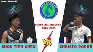 Chou Tien Chen vs Christo Popov - YONEX All England Open Badminton Championships 2025 R32