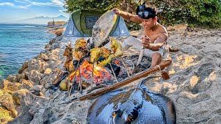 CAMP 3 HARI 2 MALAM BERBURU & BAKAR MONSTER LAUT DI PANTAI SURGA | Spearfishing Indonesia