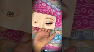 light pink light green colour combination #eyemakeup #makeupart #eyelidmakeup