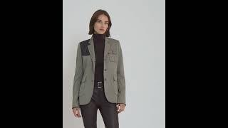 LAUREN Ralph Lauren Faux Leather Trim Jacquard Blazer SKU: 9836228