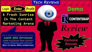 ContentSnap Review, Bonuses, Demo: Create SEO Optimized, Plagiarism Free Conversion Boosting Content