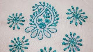 532-Chickenkari/ Lakhnavi embroidery design for sarees,dupattas, Kurtis etc.