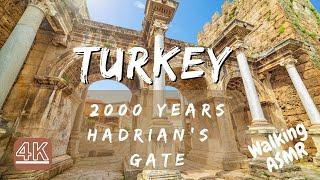 Hadrian's Gate Turkey  Walk Tour ASMR 4K 60fps