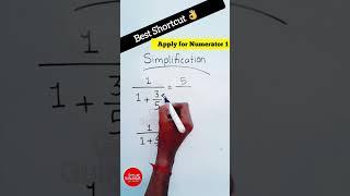 fraction Numerator 1 simplification Shortcut Tricks #maths #mathstrick #vedicmaths