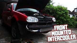 Installing a FRONT MOUNT INTERCOOLER to a MK4 Golf! (Pt.5)