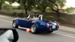 Cobra 427 engine sounds and acceleration - turn the volume up -