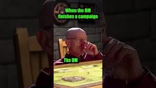 When the DM finishes a campaign