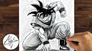 How To Draw Goku Full Body | Anime Drawing Tutorial (step by step)