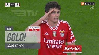 Golo João Neves: Benfica (1)-0 Chaves (Liga 23/24 #27)