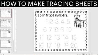 Teacher PowerPoint Tutorial: How to make your own tracing worksheets & download free tracing fonts