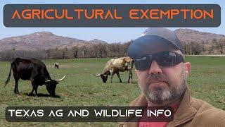 Texas Land Property Tax Exemption - Ag and Wildlife Exemptions