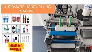 Semi-automatic adhesive bottle sticker coding and labeling machine-RISHENG