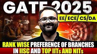 GATE 2025 | EE / ECE / CS / DA | Rank wise Preference of Branches in IISC and Top IITs and NITs