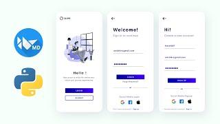 How To Create Slope Login And Signup Page With Welcome Screen Using KivyMD | Slope