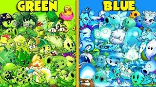 All Plants GREEN vs BLUE Battlez - Who Will Win? - Pvz 2 Team Plant vs Team Plant