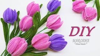  DIY TULIPS for a gift  Chenille wire (Pipe Cleaners) Flowers