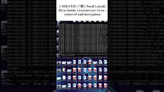 || SOLVED || #Nood (.nood) #Djvu #family #ransomware #virus - #removal #and #decryption