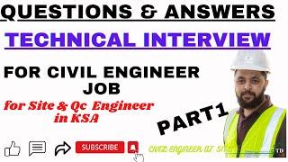 Civil Engineer Job Interview in Saudi Arabia| Question And Answers| Part 1
