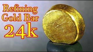 How to refining gold scrap into pure gold bar 24k | Make aqua regia process at home