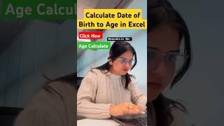 Calculate Age from date of birth in Excel #excel #excelformula #exceltricks #age #dateofbirth