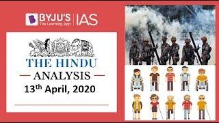 'The Hindu' Analysis for 13th April, 2020. (Current Affairs for UPSC/IAS)
