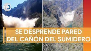 Captan derrumbe en el Cañón del Sumidero tras sismo