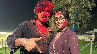 मनी मेराज जी और शीला जी होली खेलते हुवे | Holi Celebration Mani Meraj jee And vannudgreat With team