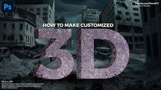 Customized 3D text in Photoshop | Adobe Photoshop Tutorial | for beginners
