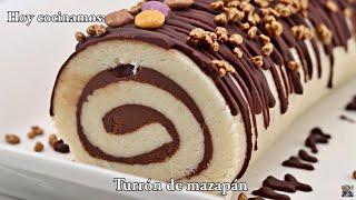 Cómo hacer turrón de mazapán en forma de brazo de gitano