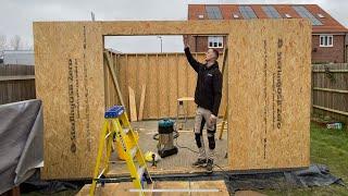 PART 3 FULL GARDEN ROOM BUILD How to build and fix the front wall, door lintel and cheeks