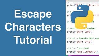 Escape Characters | Python Tutorial