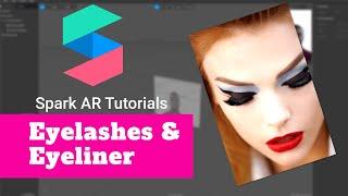 Eyelashes & Eyeliner Spark AR filter tutorial | Augmented Reality | (Download link in description)