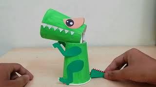 PAPER CUP DINOSAUR | EASY DIY PAPER CUP CRAFT 