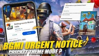 BGMI Urgent Notice  | 2.8 Update Zombie or Cricket Theme Mode ? | 2.8 New Confirm Release Date !