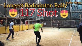 Longest Badminton Rallies 117 Shot Outdoor Badminton #badminton #match #trickshot