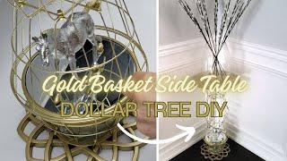 Turn A Few Wired Baskets into a Tall SideTable | Dollar Tree DIY