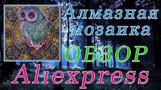 Алмазная мозаика с Алиэкспресс. Сова. СПЕЦ. СТРАЗЫ. ОБЗОР.
