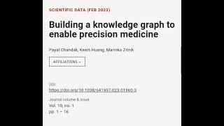 Building a knowledge graph to enable precision medicine | RTCL.TV