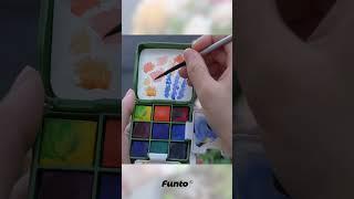 Funto Pocket Watercolor Set #artsupplies #funtoart #watercolors  #foryourpage #miniwatercolor