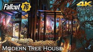 Fallout 76 - Modern Tree House Outpost CAMP w/ tutorial in 4K